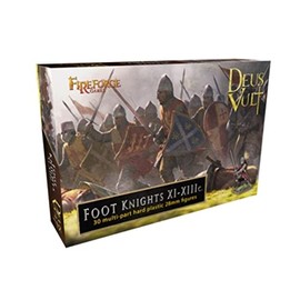 FIREFORGE GAMES Deus Vult Foot Knights XI-XIIIc - 30-Piece 28 mm Medieval Foot Knight Plastic Kit
