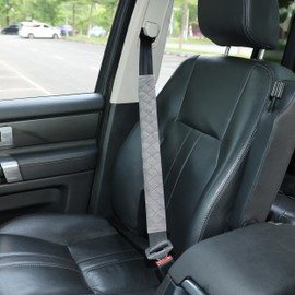 Amooca Soft Automotive Seat Belt Cover Seatbelt Shoulder Pad Neck Protector Cushions Universal Fit SUV Trucks Backpack Light Grey Extra Long 19.7in