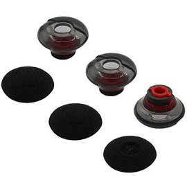 ALXCD Gel Eartips for Plantronics Voyager 5200 Headset, S/M/L 3 Pcs Soft Gel Ear Tips & 3 Pcs Foam Cover Tips, Fit for Plantronics Headset Voyager 5200 (Red/L)