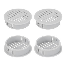 sourcing map Round Soffit Vents 1 inch, 32Pcs Light Grey Plastic 35mm Soffit Vent Cover - Circular Air Vent Grille - Air Flows Easily for Bathroom Home, Office, Kitchen, Cabinet, Wardrobe