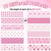 Sanixin 12 Rolls Pink Bow Washi Tape Set Bowknot Plaid