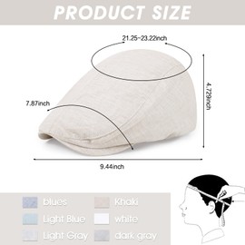 Geyanuo 3Pcs Cotton Newsboy Hat for Men Cool Adjustable Flat Cap