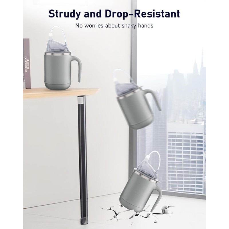 PILSAMAS Multifunctional Adult Sippy Cup for Elderly Spill Proof -