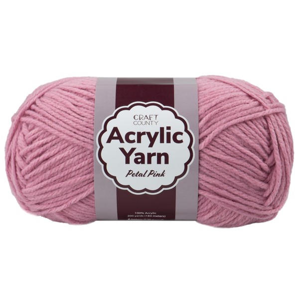 Craft County Medium 4 Acrylic Yarn – 200 Yards of