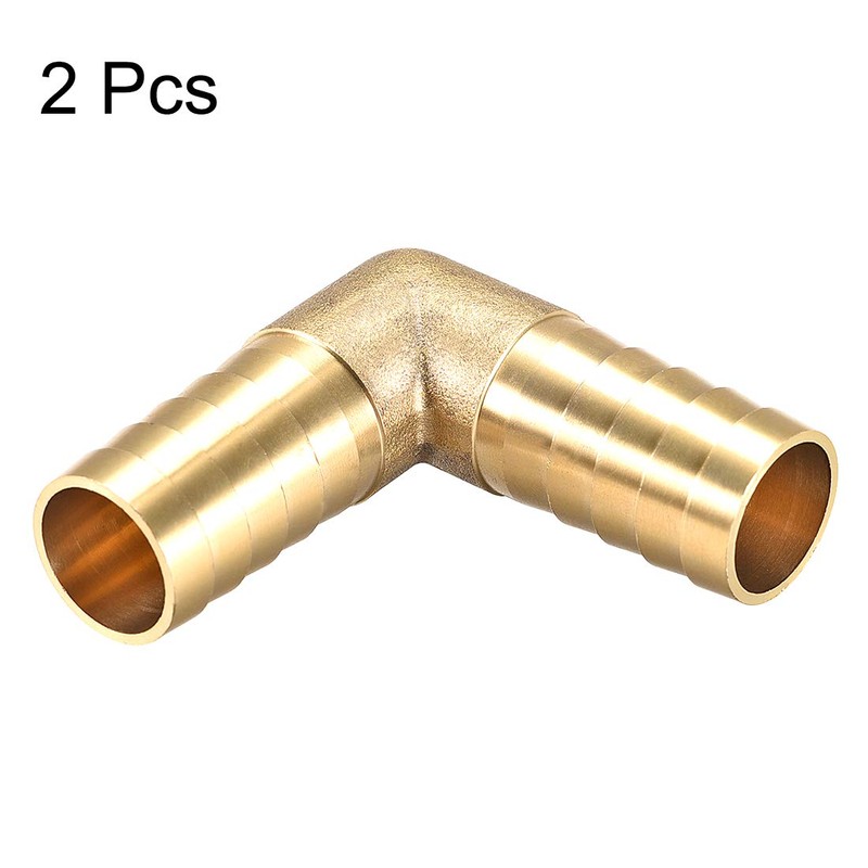 sourcing map 19mm Barb Brass Hose Fitting 90 Degree Elbow