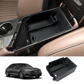 LUWU for 2025 Genesis G70 Accessories,2019-2025 Genesis G70 Center Console Organizer 2025 G70 Armrest Storage Box Genesis G70 Console Organizer Tray 2025 Genesis G70 Armrest Organizer Tray Black-trim