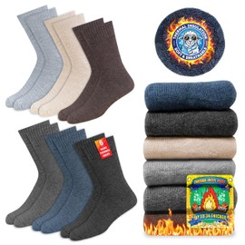 SOXCO Thermal Socks for Men and Women - Warm Winter Socks, Pack of 6, Multicoloured (6 pairs)