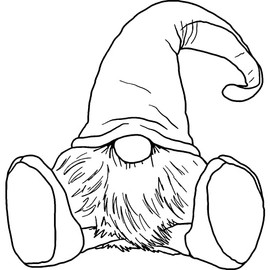 'Sitting Gonk' Rubber Stamp - Unmounted Design for Crafting & Scrapbooking, A7 (RS00041548)