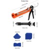 MUMIK Caulk Gun and Caulk Scraper Kit, 10:1 Thrust Ratio,