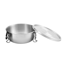 Tatonka Food Bowl 0.5 L - Stainless Steel Food Container/Bowl - With Lid, Clip Fasteners and 500 ml Volume