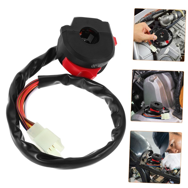 Zerodeko Motorcycle Kill Start Switch Handlebar Button with Electric Start