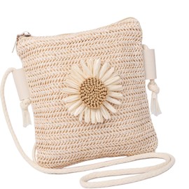 Iridsmole Straw Bag for Women, Weave Handmade Bohemian Crossbody Bag, Summer Beach Bags for Ladies Summer Beach Holiday Travel