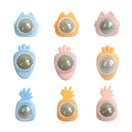 Cat Toy Wall Catnip Ball Toy for Cat Licking Rotatable,Snack Ball Cat Wall Treats Safe Healthy Kitten Chew Toys for Cat Teeth Cleaning Biting 1 Units, Blue.