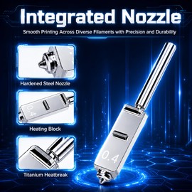HIKUDIY 4PCS 0.2/0.4/0.6/0.8mm Hardened Steel Nozzles for Kobra S1 Max