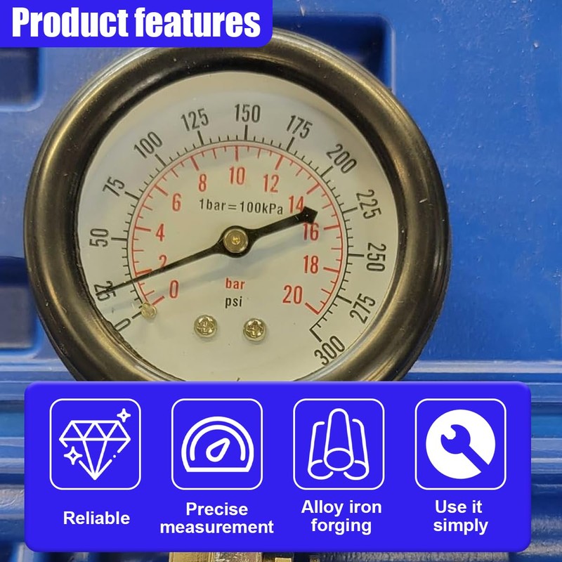 Tuxihapp 9PCS Petrol Engine Cylinder Compression Tester Kit with Spark