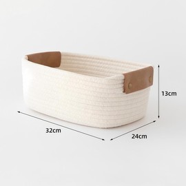Storage Basket Bathroom Storage Basket Braided Storage Baskets Bathroom Children's Room Baskets for Shelf Basket Small Storage Basket Cotton Organiser Living Room Bathroom Bedroom 28 x 17 x 11 cm
