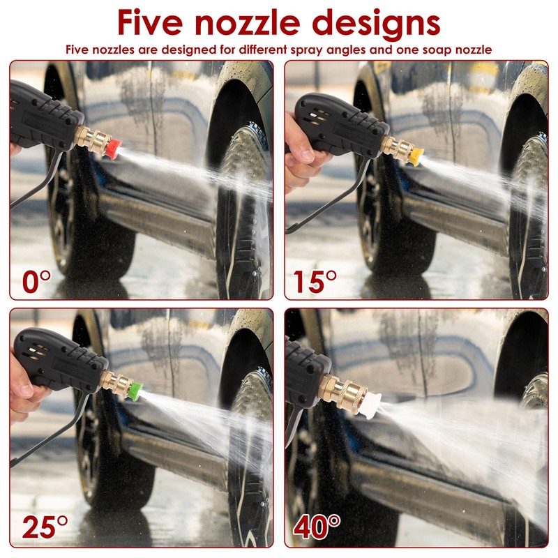 1 Set Short Pressure Washer Tool with Swivel 3/8inch Inlet