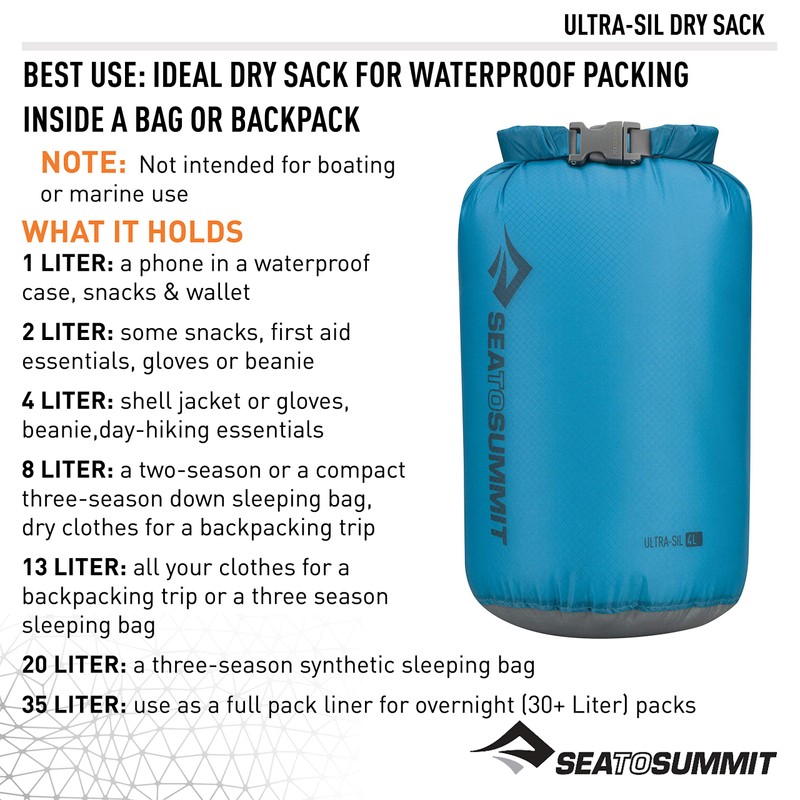 Sea to Summit Ultra-SIL Dry Sack, Ultralight Dry Bag, 2