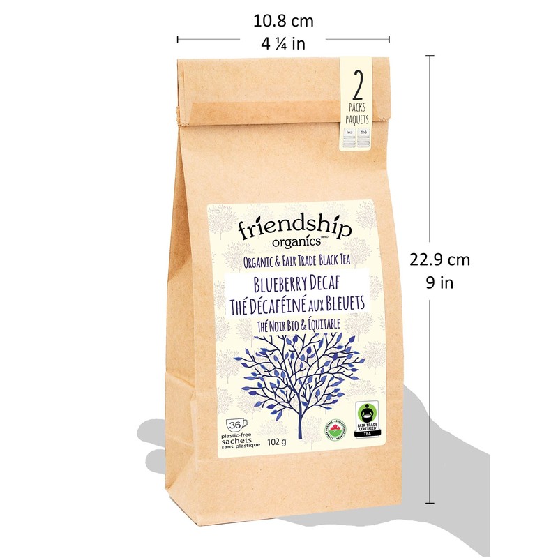 Friendship Organics Blueberry Decaf Tea Bags, Organic and Fair Trade