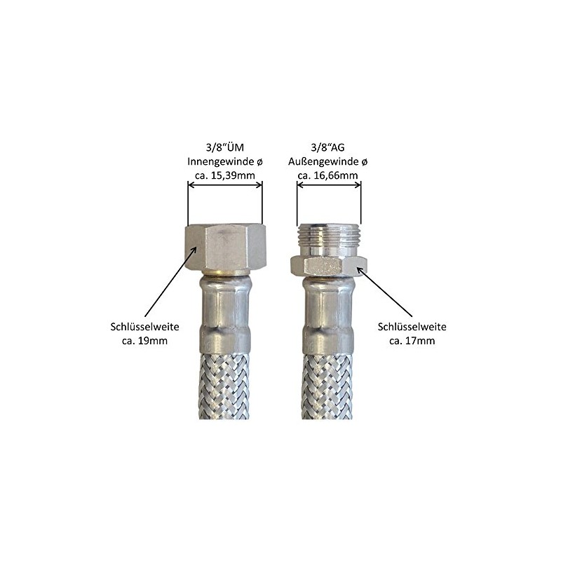 H2O-Flex® Reinforced Hose 3/8 Inch Union Nut x 3/8 Inch