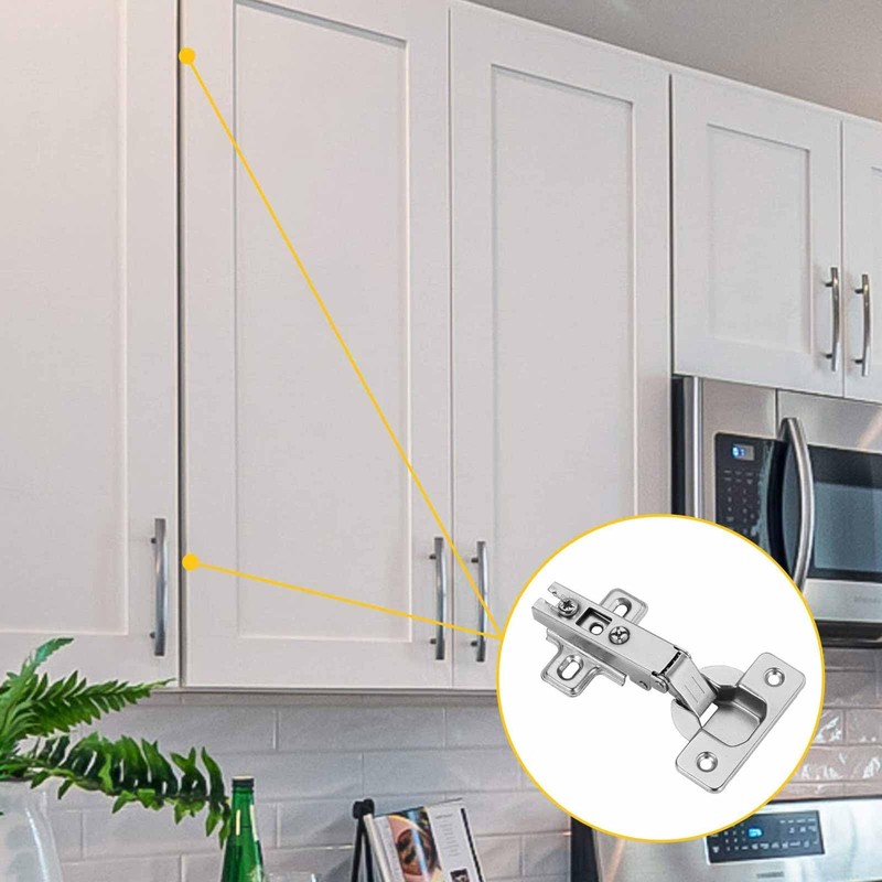 2 Pcs Slide-on 35mm Kitchen Cabinet Wardrobe Door Hinge,110 Degree