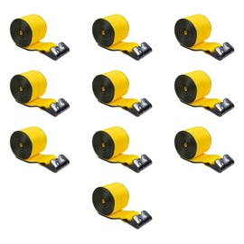 Mytee Products Winch Straps 4" x 20' Yellow Heavy Duty Tie Down w/Flat Hooks WLL# 5400 lbs | 4 Inch Cargo Control for Flatbed Truck Utility Trailer