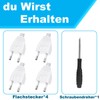HITRENDS Eurostecker Flach, Euro Flachstecker, Stromstecker Flach (220V, 2.5A), Wei?