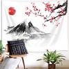 YISUMEI Japanese Decoration Tapestry Fuji Tapestry for Bedroom Aesthetic Red