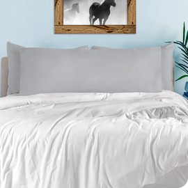 Body Pillowcase 20x48 inch Zipper Silver Grey Body Pillow Cover Genuine 600 Thread Count 1-Pieces Body Pillow case for Pregnant Women 100% Egyptian Cotton Body Pillow case 20x48 inch, Silver Grey