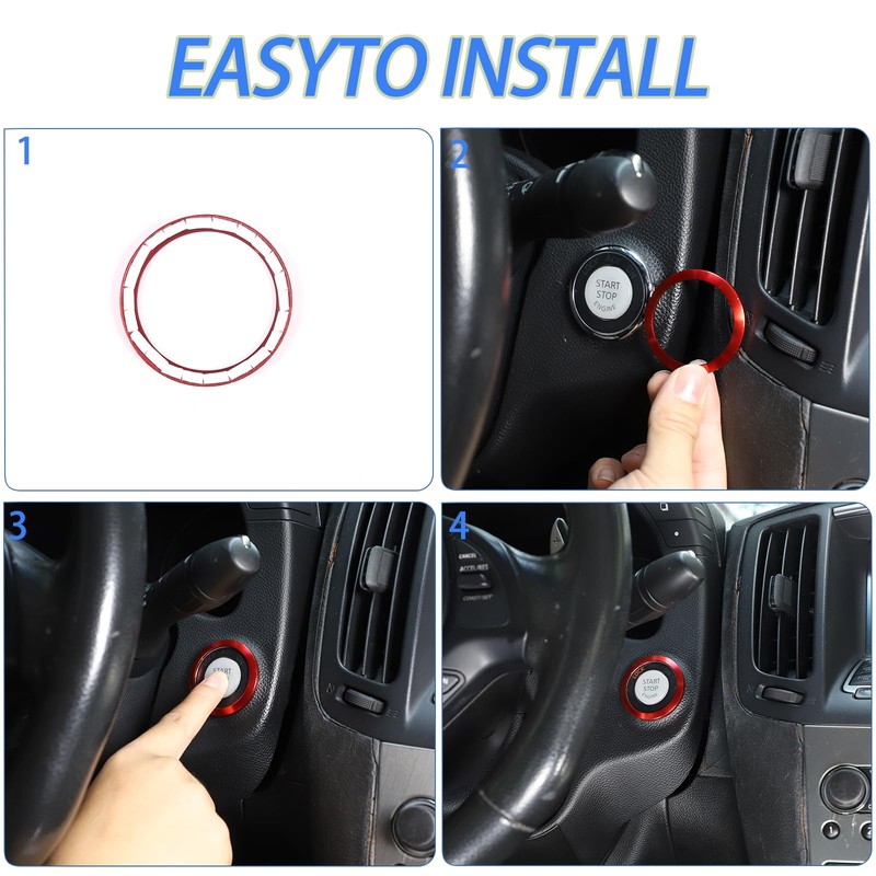 Moittellc Car Engine Start Stop Button Cover Compatible with Infiniti