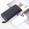 VISOUL Leather Long Zipper Cash Wallets for Men with RFID