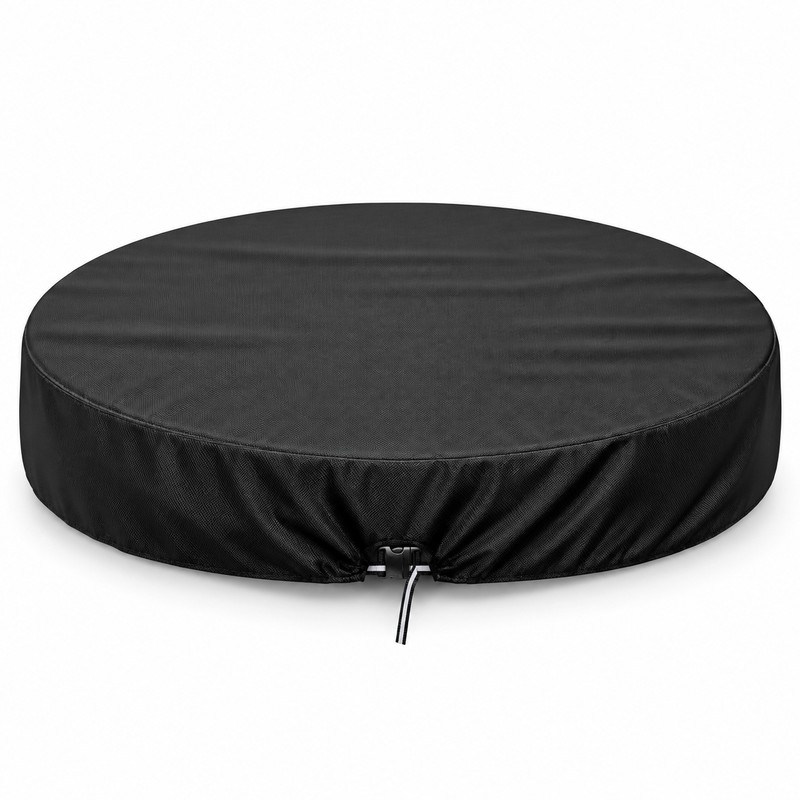 Round Above Ground Pool Cover, Heavy Duty Black All-Weather Protective