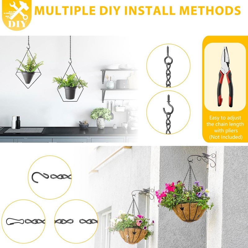 joonnair 5 m DIY Metal Hanging Chain with 10 Eye