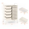 SILKYDRY 15 Drawers Rolling Storage Cart, Craft Cart Organizer with