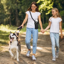 Aeaocvo 2 PCS Water Bottle Holder with Strap, Water Bottle Carrier with Strap, Light Bottles Sling Bag for Hiking, Walking, Camping, Travel (Black/Purple)