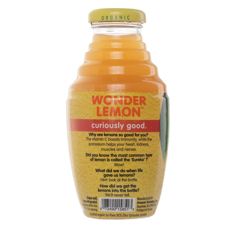 Wonder Lemon Organic Lemon Ginger Cold Pressed Juice, 8.45oz (6