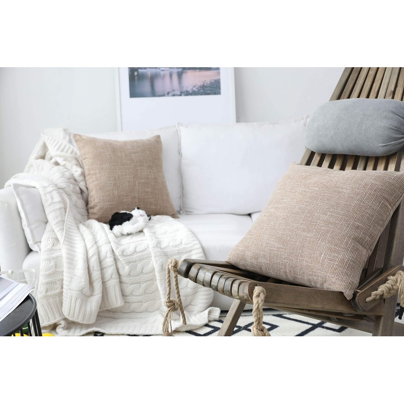 Kevin Textile Decor Burlap Natural Style Lined Linen Throw Pillow