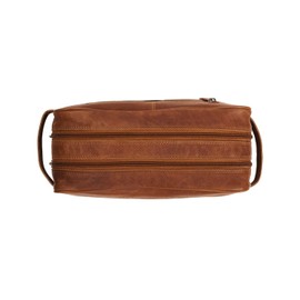 The Chesterfield Brand Mens Toiletry and shave bag Stefan made of leather | Mens shave bag | Cognac genuine leather shave bag for men