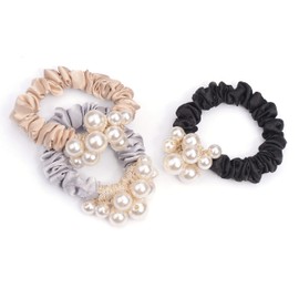 BIANHUAN Hair Rubber Scrunchie Hair Accessories, Pearl, Volume, Hair Accessories, Simple, Adult, Elegant, Stylish, Cute, Casual, 3-piece Set, Office, Hair Arrangement, Gift, School Entrance Ceremony, Kindergarten Entrance Ceremony,