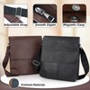 AfitLulu Men's Shoulder Bag 4 Pockets Flap Cross Body Bag