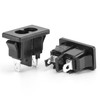 C8 Panel Mount Plug Adapter, 250V AC 2.5A 2 Pins