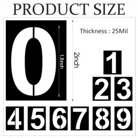 Denylo pro 2 Inch Plastic Number Stencils - Reusable Digital Templates for Cake, Address, Painting