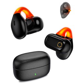 Jiunai Open Ear Earbuds Wireless, Bluetooth Headphones, Bone Conduction Clip On Earbud, Small Ear Fit, Bluetooth 5.3, Over the Ear Headphone Workout, IP54, Night Light, Open Ear Headphones for Running