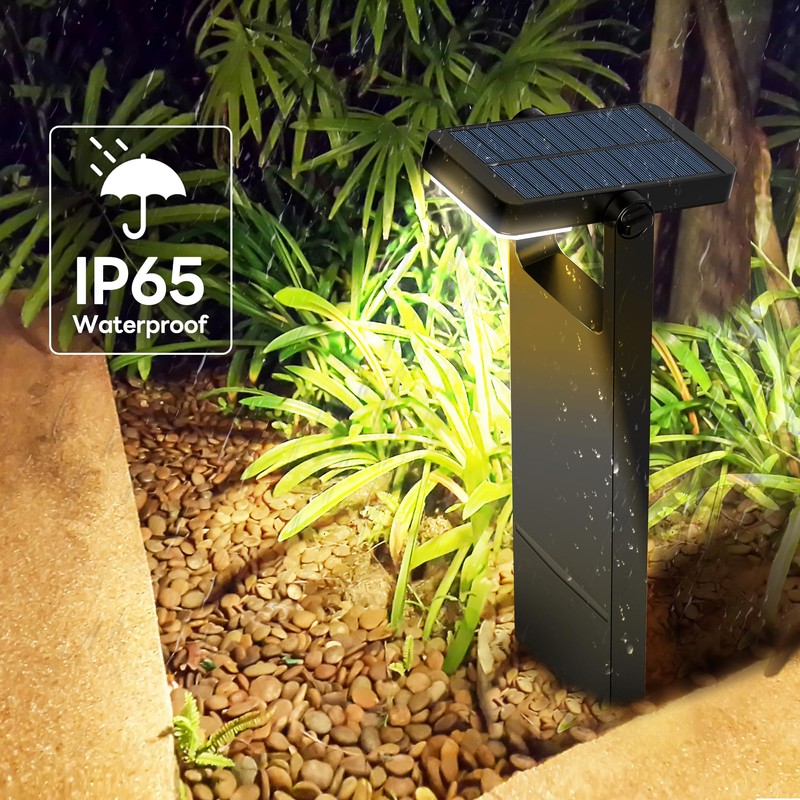 Solar Pathway Lights Outdoor 6 Pack, 360° Adjustable Panel, Multicolor