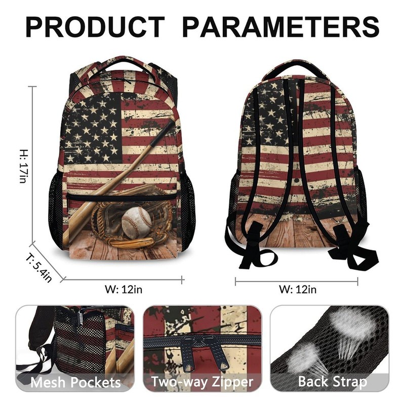PAKKITOP Boys Backpack Baseball Backpacks for Kids Teens Baseball Lovers,