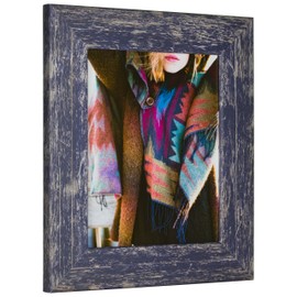 Craig Frames American Barn, Faux Barnwood Picture Frame, Blue, 8.5 x 11 Inch