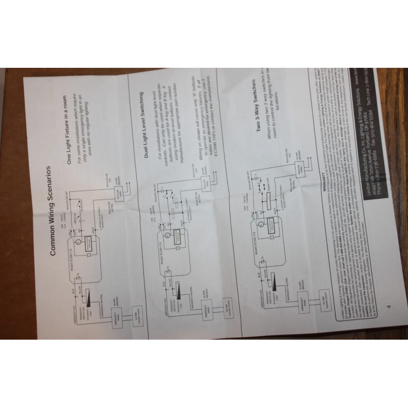 Leviton ECS00-110 Emergency Power Control, Switching Load Transfer, Shunt Relay