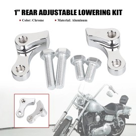Unbranded Chrome 1" Adjustable Lowering Kit For Harley Dyna Wide Glide FXDWG Fat Bob 95-05