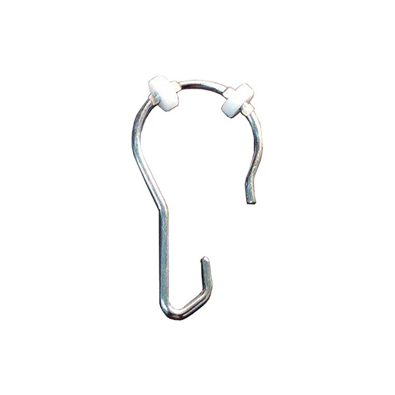 Gamco 100CHNR Chrome-Plated Steel Shower Curtain Hook With Nylon Rollers