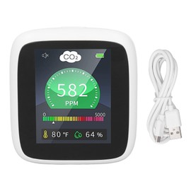 Carbon Dioxide Detector Indoor CO2 Air Quality Monitor Temperature Relative Humidity Meter with Alarm for Travel